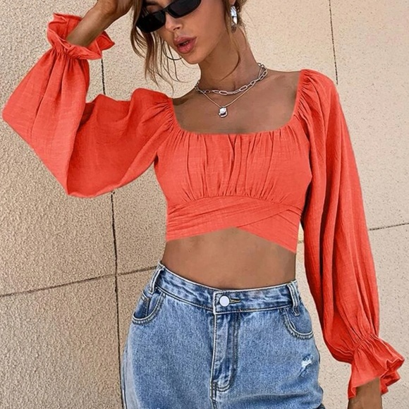 SHEIN Milkmaid Blouse in sold out color/size combo - Picture 1 of 6